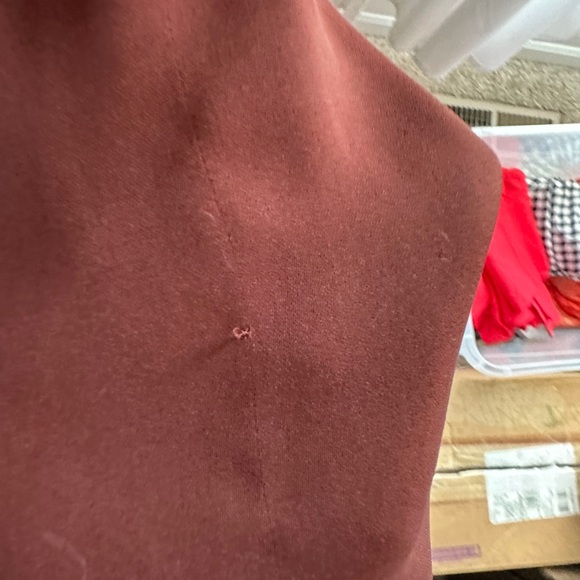 DR2 Burgundy Duster Tie Waist Robe Trench Coat Size Medium - Picture 9 of 10